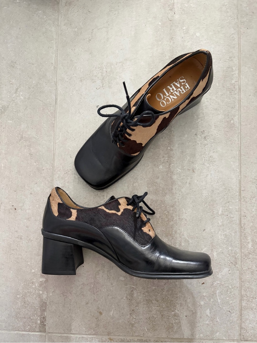 leather oxford heels